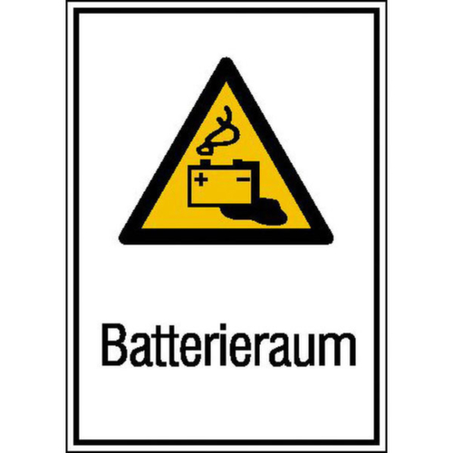 panneau d'avertissement combiné SafetyMarking® « Local à batterie »
