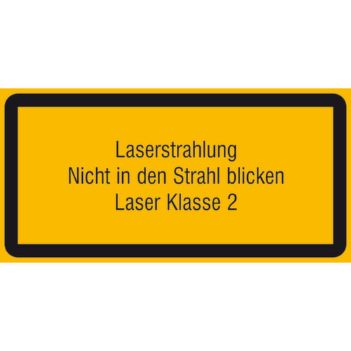 panneau d'avertissement additionnel SafetyMarking® Rayonnement laser Ne pas regarder dans le faisceau Laser de classe 2