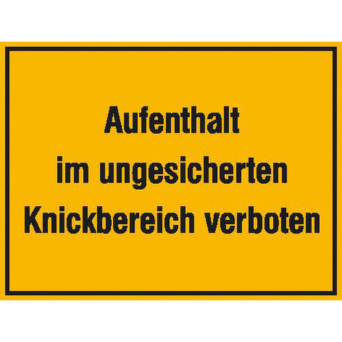 panneau indicateur SafetyMarking® pour les chantiers, « Défense de se tenir dans la zone d'articulation non sécurisée »