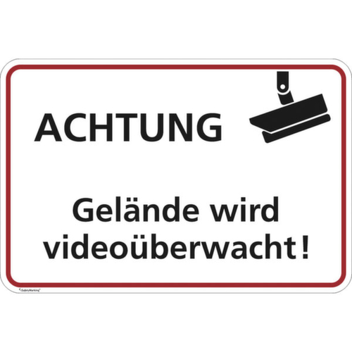 panneau indicateur SafetyMarking®, « Attention Site sous vidéo surveillance »