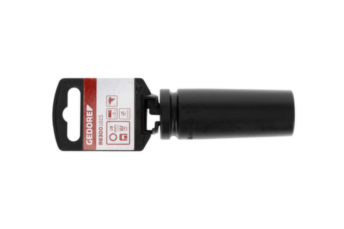 GEDORE RED R63001815 Douille à chocs 1/2" 6 pans 18 mm Longueur 78 mm