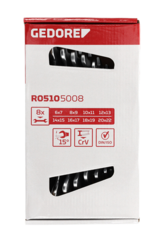 GEDORE R05105008 Jeu de clés à fourche double SW6-22 mm 8 pièces