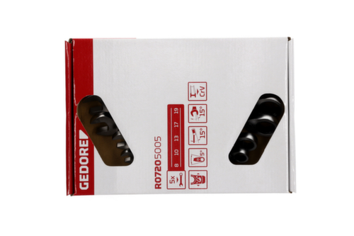 GEDORE R07205005 Jeu de clés mixtes à cliquet SW8-19 mm 5 pièces