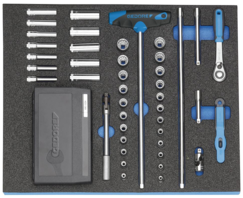 GEDORE 2005 CT2-D 20 Assortiment de douilles 1/4" dans le module Check-Tool