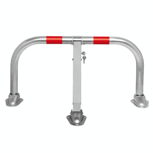 Barrière de parking rabattable SESAM, hauteur 455 mm, à cheviller