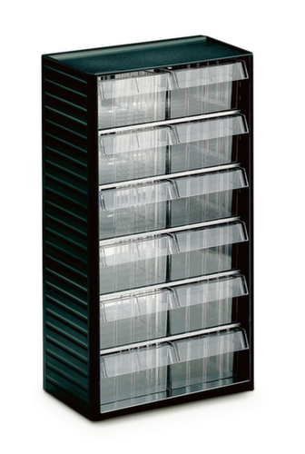 Treston bloc à tiroirs transparents, 12 tiroir(s), gris anthracite/transparent