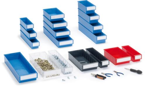 Treston bac pour petites pièces transparent avec grande poignée encastrée, transparent, profondeur 300 mm