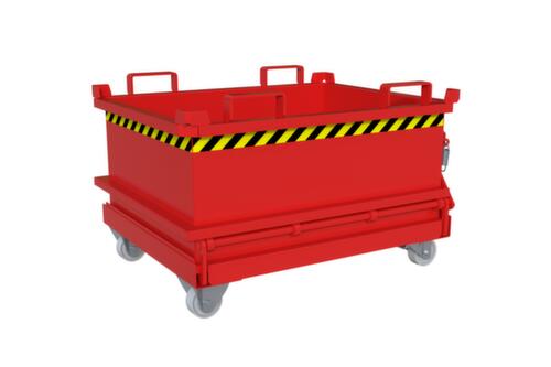 Bauer Mini-benne à fond ouvrant MSB 250 en RAL3000 rouge vif