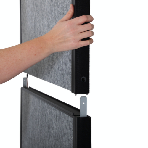 MAUL Tableau à cloison démontable MAULconnecto Uplight, hauteur x largeur 1800 x 1000 mm, paroi gris foncé