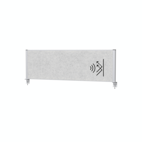 MAUL Cloison de table MAULconnecto, hauteur x largeur 515 x 1600 mm, paroi gris clair