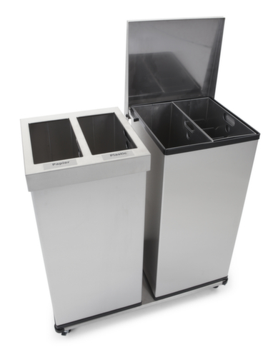 Collecteur de recyclage Carro Lift avec seau intérieur, 2 x 52,5 l