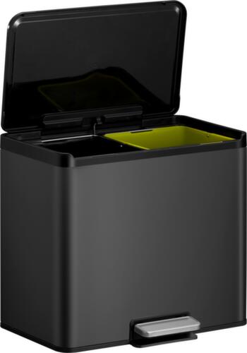 Poubelle à pédale EKO avec revêtement résistant aux traces de doigts, capacité 2 x 15 l