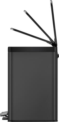 Poubelle à pédale EKO avec revêtement résistant aux traces de doigts, capacité 3 x 9 l