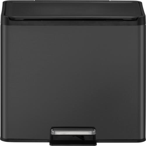 Poubelle à pédale EKO avec revêtement résistant aux traces de doigts, capacité 3 x 9 l