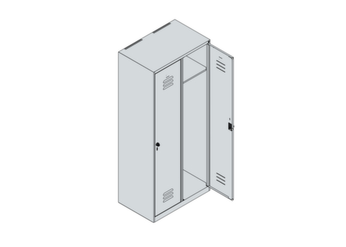 C+P Armoire vestiaire Classic Plus à 2 compartiments, largeur de compartiment 400 mm