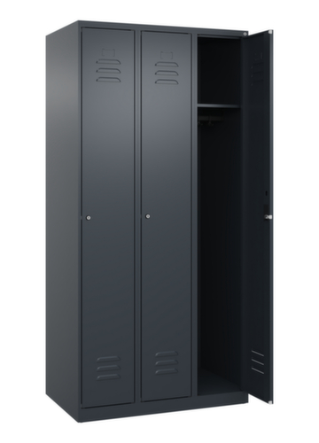 C+P Armoire vestiaire Classic Plus à 3 compartiments, largeur de compartiment 300 mm