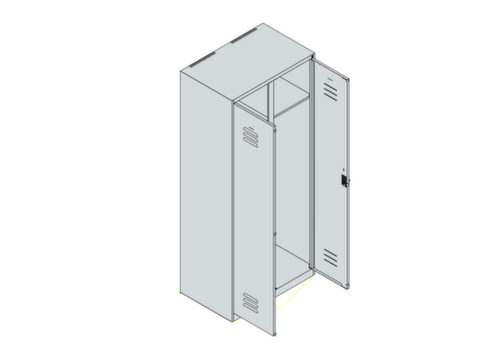 C+P Armoire vestiaire Classic Plus pour une séparation en noir et blanc, largeur de compartiment 400 mm