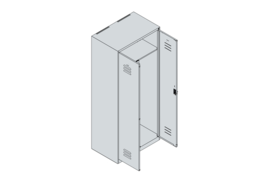 C+P Armoire vestiaire pour EPI Classic Plus pour une séparation en noir et blanc, largeur de compartiment 400 mm