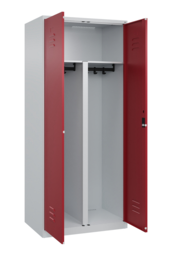 C+P Armoire vestiaire pour EPI Classic Plus pour une séparation en noir et blanc, largeur de compartiment 400 mm