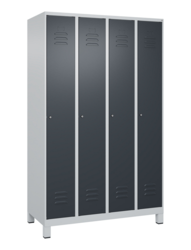 C+P Armoire vestiaire Classic Plus à 4 compartiments, largeur de compartiment 300 mm