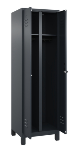 C+P Armoire vestiaire Classic Plus pour une séparation en noir et blanc, largeur de compartiment 300 mm