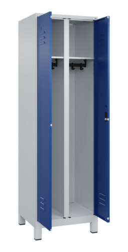 C+P Armoire vestiaire Classic Plus pour une séparation en noir et blanc, largeur de compartiment 300 mm