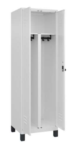 C+P Armoire vestiaire pour EPI Classic Plus pour une séparation en noir et blanc, largeur de compartiment 300 mm
