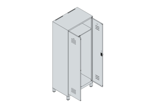 C+P Armoire vestiaire pour EPI Classic Plus pour une séparation en noir et blanc, largeur de compartiment 400 mm