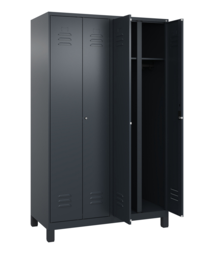 C+P Armoire vestiaire Classic Plus pour une séparation en noir et blanc, largeur de compartiment 300 mm
