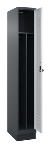 C+P Armoire vestiaire Classic Plus pour une séparation en noir et blanc, largeur de compartiment 300 mm