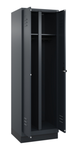 C+P Armoire vestiaire Classic Plus pour une séparation en noir et blanc, largeur de compartiment 300 mm