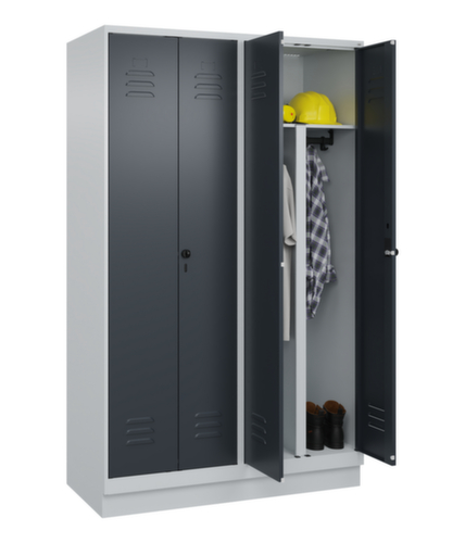 C+P Armoire vestiaire pour EPI Classic Plus pour une séparation en noir et blanc, largeur de compartiment 300 mm