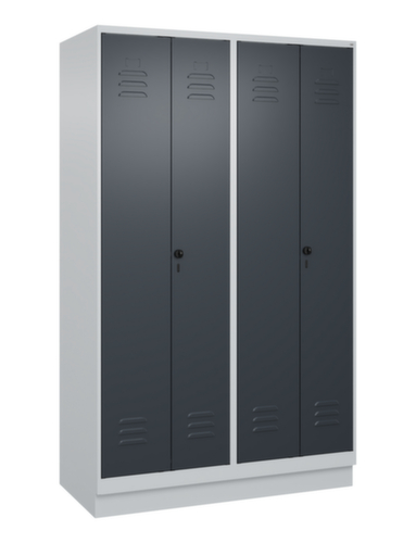 C+P Armoire vestiaire pour EPI Classic Plus pour une séparation en noir et blanc, largeur de compartiment 300 mm