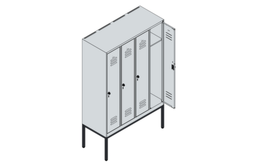 C+P Armoire vestiaire Classic Plus à 4 compartiments, largeur de compartiment 300 mm