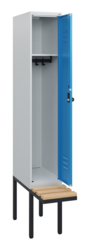 C+P Armoire vestiaire Classic Plus avec banc, largeur de compartiment 300 mm