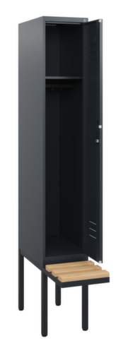 C+P Armoire vestiaire Classic Plus avec banc, largeur de compartiment 300 mm