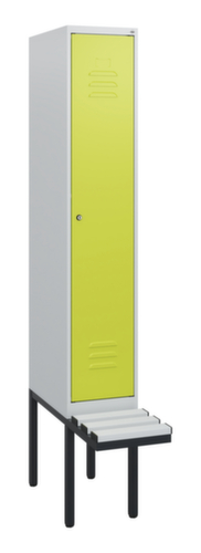 C+P Armoire vestiaire Classic Plus avec banc, largeur de compartiment 300 mm
