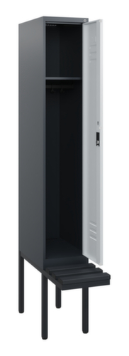 C+P Armoire vestiaire Classic Plus avec banc, largeur de compartiment 300 mm
