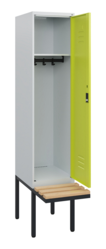 C+P Armoire vestiaire Classic Plus avec banc, largeur de compartiment 400 mm