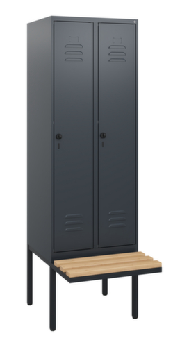 C+P Armoire vestiaire Classic Plus avec banc, largeur de compartiment 300 mm