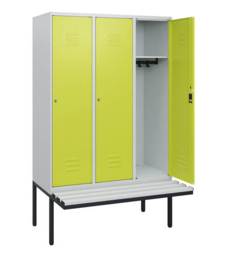 C+P Armoire vestiaire Classic Plus avec banc, largeur de compartiment 400 mm