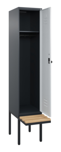 C+P Armoire vestiaire Classic Plus avec banc, largeur de compartiment 400 mm