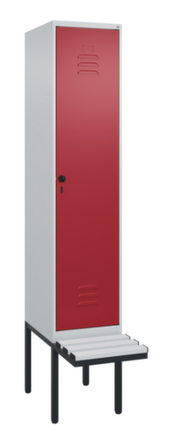C+P Armoire vestiaire Classic Plus avec banc, largeur de compartiment 400 mm