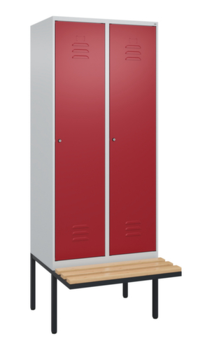 C+P Armoire vestiaire Classic Plus avec banc, largeur de compartiment 400 mm
