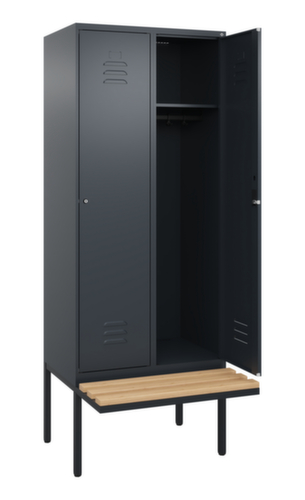 C+P Armoire vestiaire Classic Plus avec banc, largeur de compartiment 400 mm