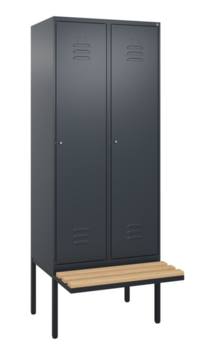C+P Armoire vestiaire Classic Plus avec banc, largeur de compartiment 400 mm