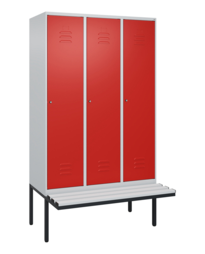 C+P Armoire vestiaire Classic Plus avec banc, largeur de compartiment 400 mm
