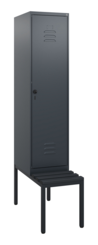 C+P Armoire vestiaire Classic Plus avec banc, largeur de compartiment 400 mm