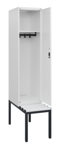 C+P Armoire vestiaire Classic Plus avec banc, largeur de compartiment 400 mm