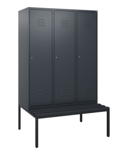 C+P Armoire vestiaire Classic Plus avec banc, largeur de compartiment 400 mm